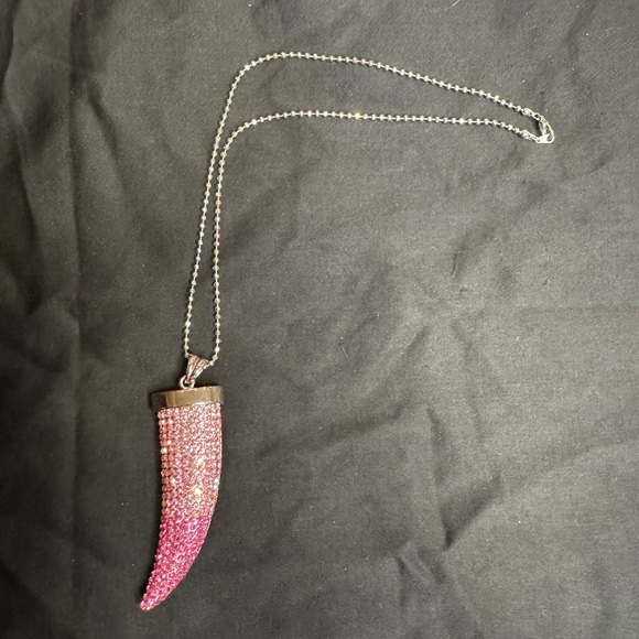 Rhinestone Necklace Pink - Picture 3 of 6